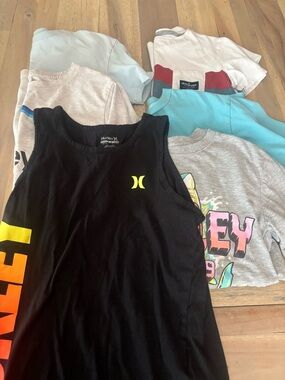 Hurley Black Tank Top with Neon Yellow and Gradient Side Print